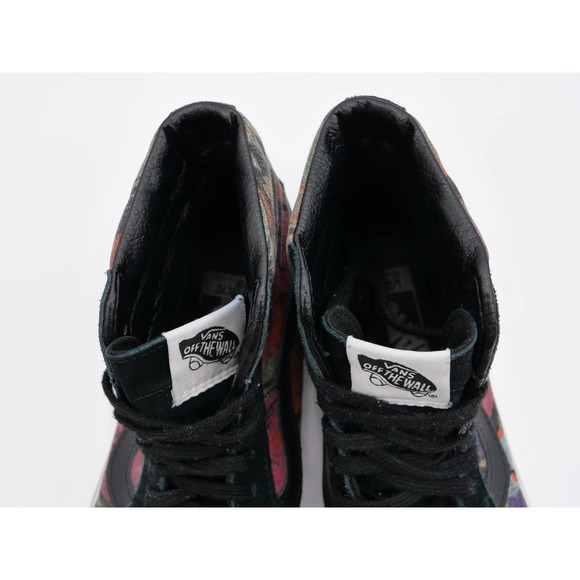 Vans Sk8 Hi Sneakers Womens 5.5 Black Suede Floral Print High Top Lace Up Shoes - Picture 8 of 11